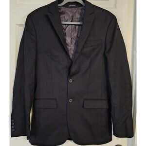 Egara Blazer Sports Coat Suit Jacket Black Mens 36 Regular Slim Fit 100% Wool